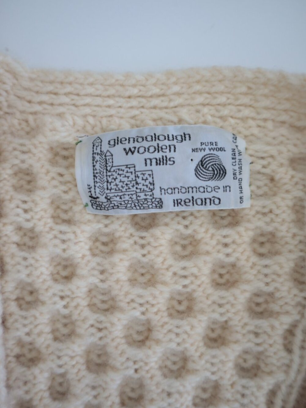 Vintage Glendalough Woolen Mills Knit Fisherman Cardigan Sweater | L - Picture 2 of 6
